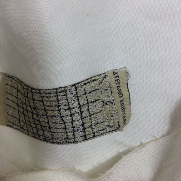Stefano Mortari Women Linen Boat Neck Short Sleeve Blouse Top White IT 42 US M - Picture 7 of 13